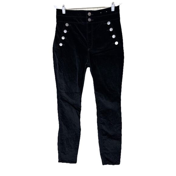 Express Black Velvet Pants Womens 8 Super High Rise Stretch Ankle Legging - Picture 13 of 13